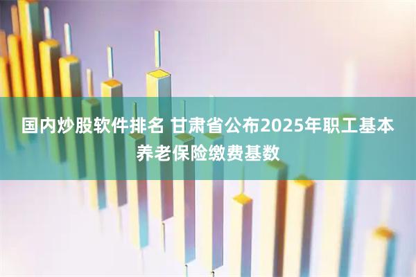 国内炒股软件排名 甘肃省公布2025年职工基本养老保险缴费基数